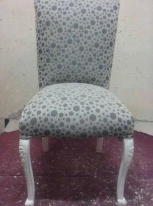 4 sillas con tapizado nuevo en jackard