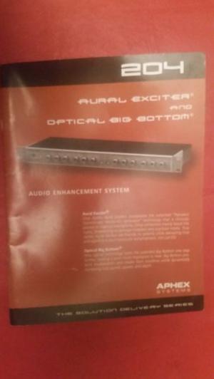 Aphex Aural Exciter 204 Manual De Usuario Envios Al Interior