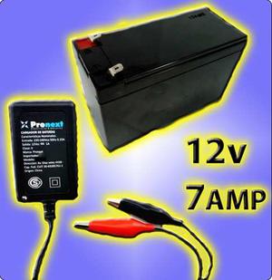 Batería De Gel Recargable 12v 7ah 7amp + Cargador De Flote