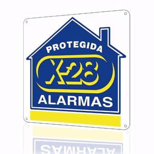 Cartel Disuasivo Seguridad Propiedad Protegida Alarmas X-28