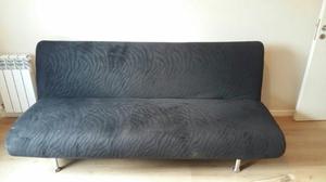 Futon Cama chenille tramado negro