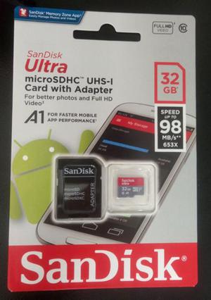Sandisk Ultra Microsdhc 32gb 98mb/s - C10 A1 + Adaptador