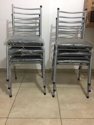 6 sillas de aluminio