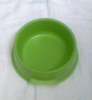 Comedero Plastico Verde Circ Plato De Comida Perro Gato Pet