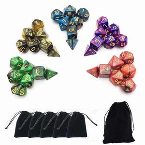 Pack X 5 Set De Dados X 7 Rol Dungeons And Dragons