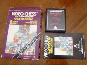 Video Chess Ajedrez Cartucho Atari 2600 Rarity3 Caja Manual
