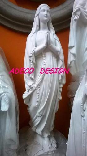 Virgen Lourdes 65 Cemento Blanco Estatua