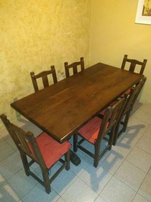 Mesa y sillas de algarrobo - Juego de comedor completo