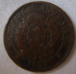 Moneda De Argentina 1894 Patacón 2 Centavos