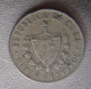 Moneda De Cuba 1971 Cinco Centavos ORIGINAL