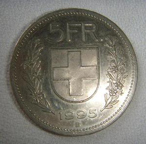 Moneda De Suiza 1995 5 Francos Suizos