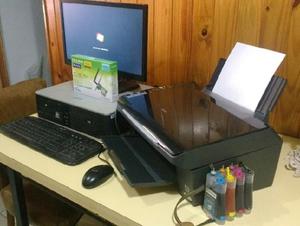 PC COMPLETA CON IMPRESORA CON SISTEMA CONTINUO MONITOR WIW