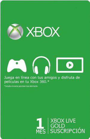 Suscripcion Oro 1 Mes Xbox Live Gold Jugar Internet Online
