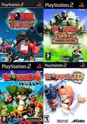 Worms Collection Para Sony Playstation 2 (4 Discos)