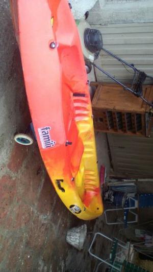 liquido kayak triple+3 remos+3 salvavidas+carro wassap