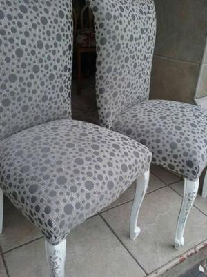 4 suntuosas sillas de estilo frances con tapizado nuevo en