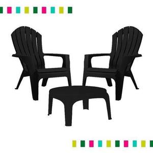 COMBO DE 2 SILLONES MESA RATONA GARDEN LIFE COLOR NEGROS