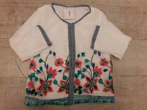 Chaqueta bordada acqua
