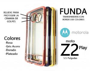 Funda Tpu Cover Con Bordes De Colores Moto Z2 Play Rosario