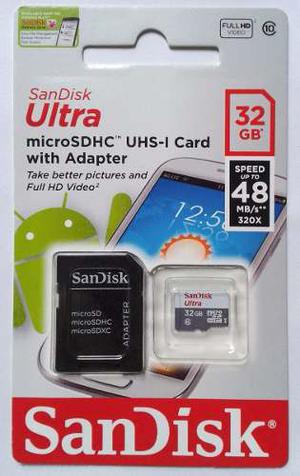 Memoria Micro Sd 32gb Sandisk Clase 10 Ultra Hasta 48mb/s