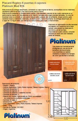 Placard platinum 6 puertas