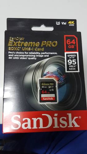 Sandisk Extreme Pro 64gb 95mb Sdxc U3 V30 Caja Cerrada!!!!