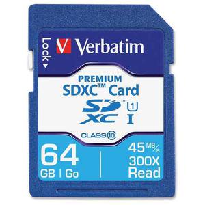 Verbatim Tarjeta Memoria Premium Sd Xc 64gb Uhs-i Clase 10