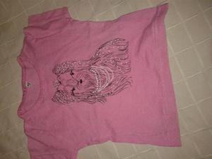 remera rosa 18-24m dibujo de perrita manga corta
