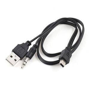 Cable Usb A Miniusb + Plug 3,5mm Para Parlantes Portatiles