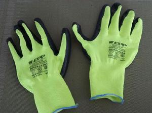 GUANTES PARA MECÁNICOS SIN COSTURA VERDE FLUO TALLE 9