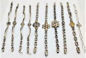 Lote 10 Pulseras Medalla Plata 925 Con Apliques Oro 18 K