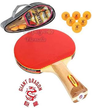 Set Dos Paletas De Ping Pong Giant Dragon 3 Estrellas +funda