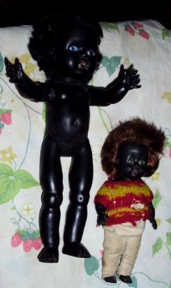lote 2 muñecas negras de la suerte- goma reyes