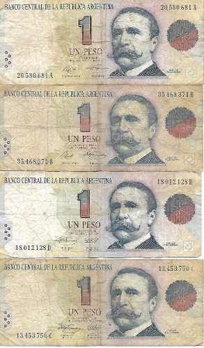 Lote 4 Billetes $ 1 Convertibles Distintas Series Palermo