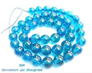 Perlas De Cristal De Cuarzo Azul 8mm