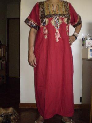 Kaftan Tunica Vestido Fiesta - Original de Egipto - ROJO