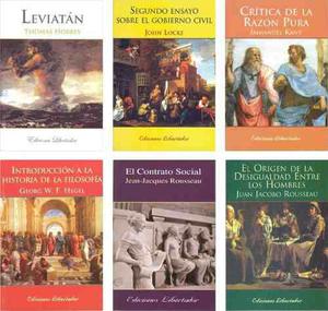 Lote X 6 Libros Nuevos Kant Rousseau Hobbes Locke Hegel