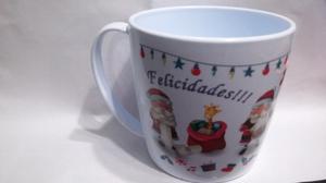 Taza plástica de Navidad con Papá Noel