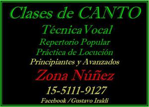 CLASES DE CANTO-TECNICA VOCAL-TALLER DE LOCUCION- Zona