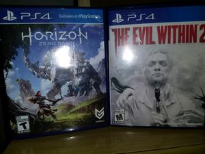 Horizon Zero Dawn y The evil within 2 PS4