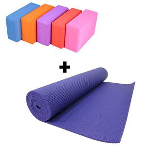 Combo Yoga Mat De 6mm + Brick Ladrillo Pilates Stretching
