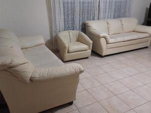 Juego de living sillon ecocuero 3 cuerpos