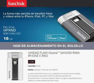 Pen Drive Sandisk Ixpand Usb Flash 16gb