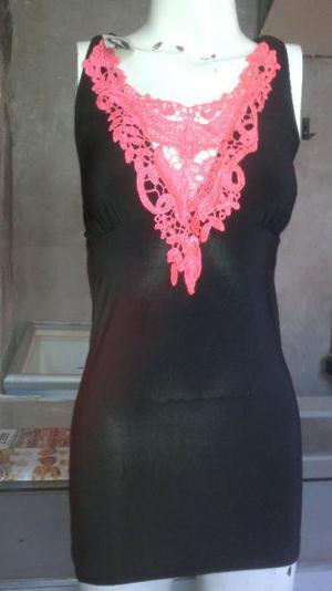 VESTIDO MINI NEGRO Y FUCCIA 2 BLUSAS