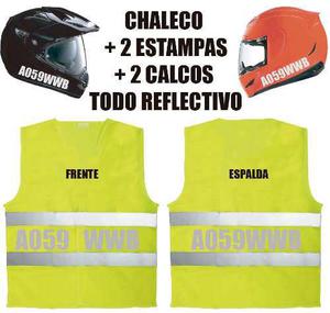 Chaleco Moto Reflectivo De Seguridad + 2 Calcos Reflectivas