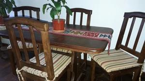 Mesa y sillas algarrobo