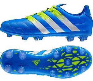 Botines adidas Ace 16.2 Fg Ag Blue/white/solar Cuero Premium