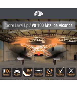 DRONE LEVEL UP V8, VUELA 100MTS, MANDO DE CONTROL A