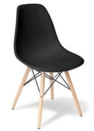 Silla Eames Monocasco Diseño Moderno Madera Plastico Negro