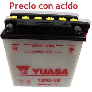 Bateria Yuasa + Acido 12n5-3b + Envio Gratis En Ruta 3 Motos